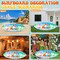 5 FT Hello Summer Surfboard Inflatable, Outdoor Blow Up Yard Decoration with Built-in 3 LED Lights, Summer Luau Party Decorations for Pool Holiday Garden Lawn Patio Tropical Beach